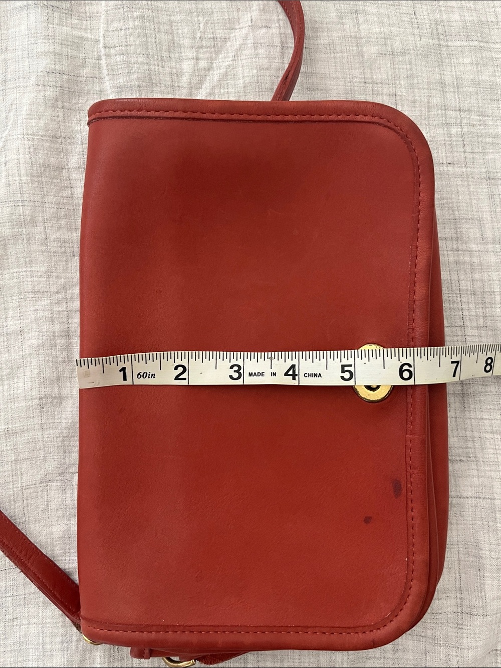Vintage Coach 9755 Penny Pocket Purse in brick red glove tanned leather - Picture 14 of 15